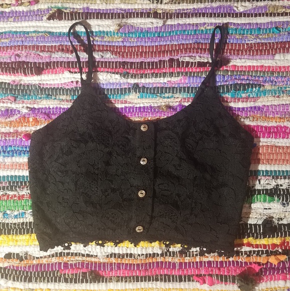 Paper Crane Tops - Sexy Black Lace Crop Top!